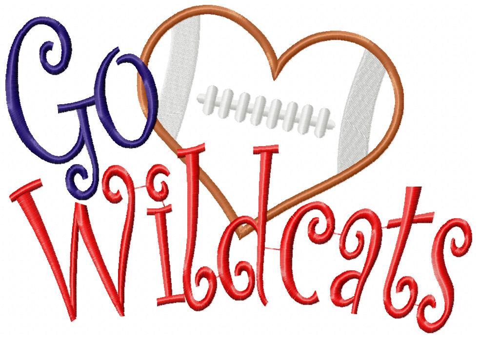 Football Go Wildcats - Applique