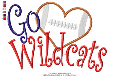 Football Go Wildcats - Applique