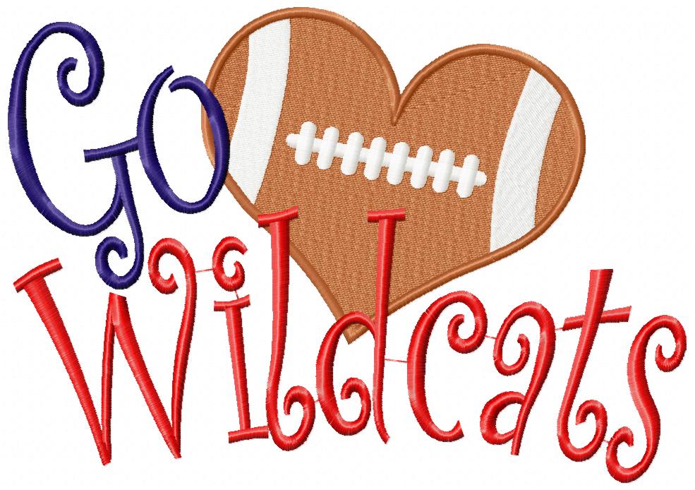 Football Go Wildcats - Fill Stitch