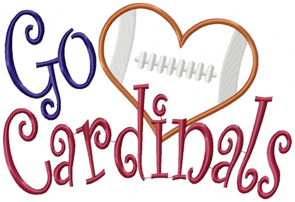 Football Go Cardinals - Applique