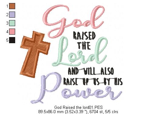 God raised the Lord - Fill Stitch