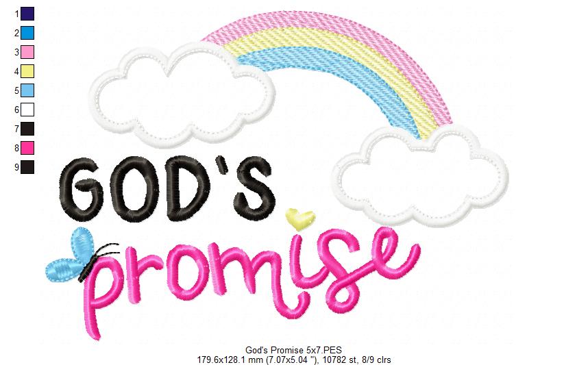 God's Promise - Applique - Machine Embroidery Design