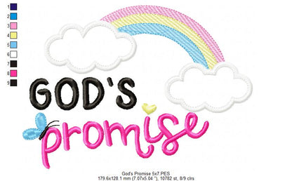 God's Promise - Applique - Machine Embroidery Design