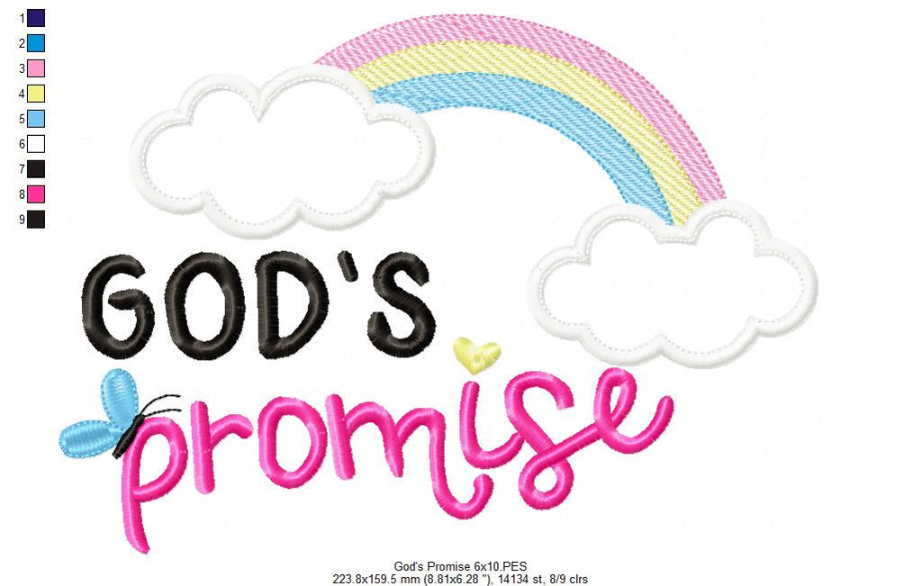 God's Promise - Applique - Machine Embroidery Design