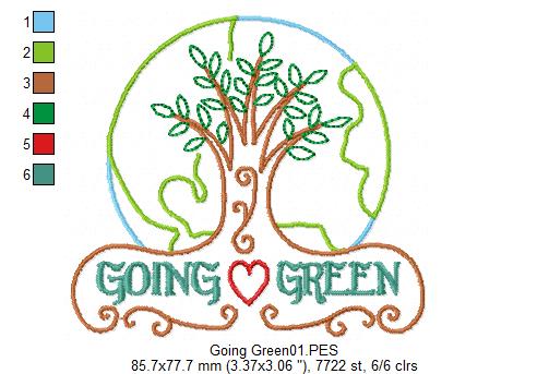 Going Green - Satin Stitch