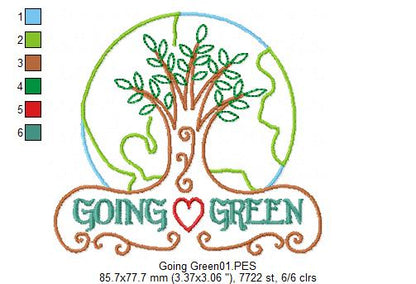 Going Green - Satin Stitch