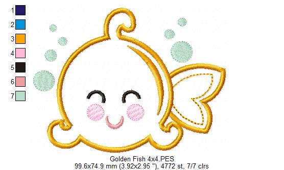 Goldfish Girl and Boy - Applique - Set of 2 designs