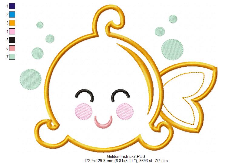 Goldfish Girl and Boy - Applique - Set of 2 designs