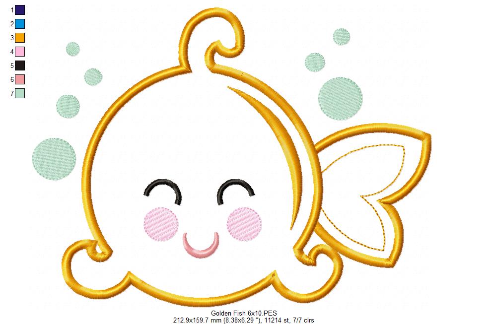 Goldfish Girl and Boy - Applique - Set of 2 designs