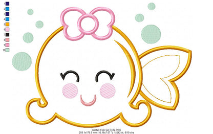 Goldfish Girl and Boy - Applique - Set of 2 designs
