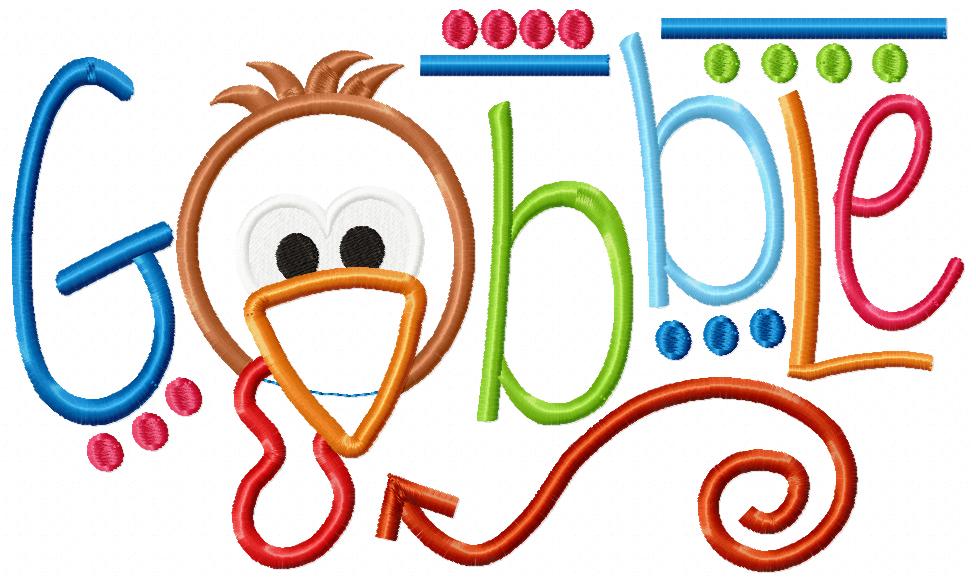 Gobble - Applique - Machine Embroidery Design