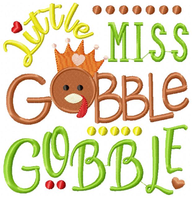 Little Miss Gobble Gobble - Fill Stitch