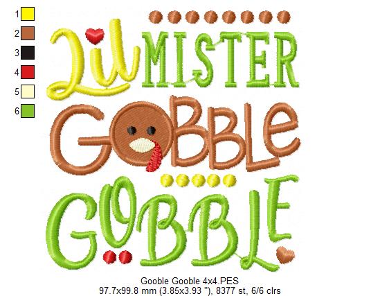 Lil Mister Gobble Gobble - Applique