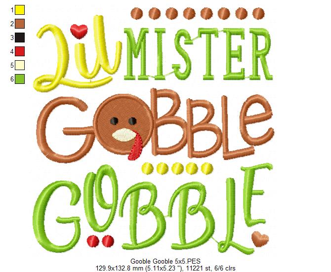 Lil Mister Gobble Gobble - Applique