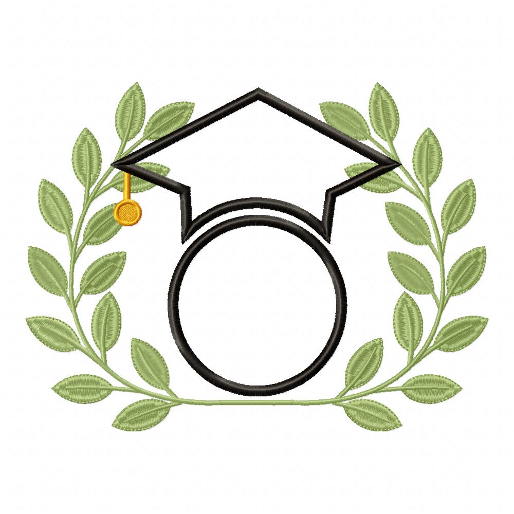Graduation Laurel Frame - Appliqué – Machine Embroidery Design