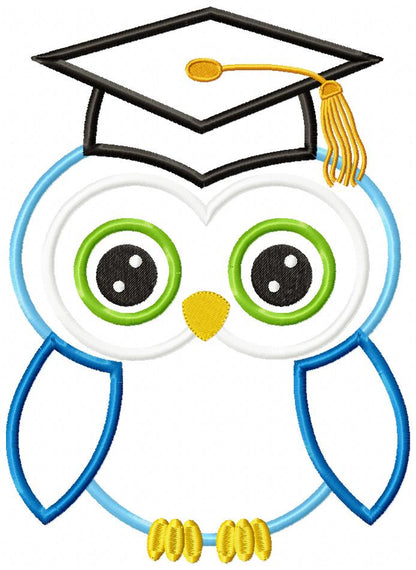 Graduation Owl – Appliqué – Machine Embroidery Design