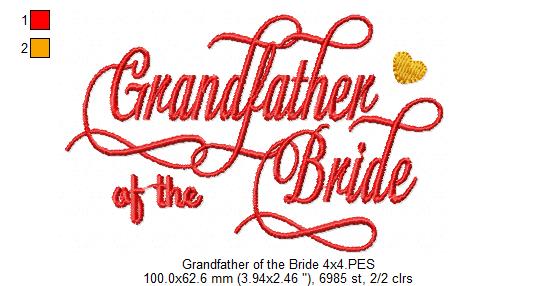 Grandfather of the Bride - Fill Stitch