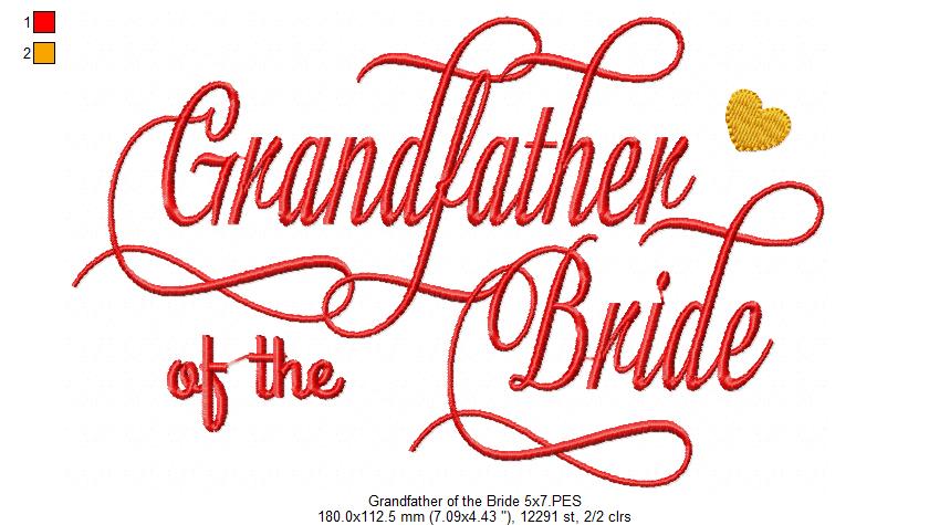 Grandfather of the Bride - Fill Stitch
