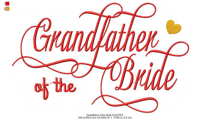 Grandfather of the Bride - Fill Stitch