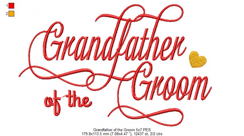 Grandfather of the Groom - Fill Stitch