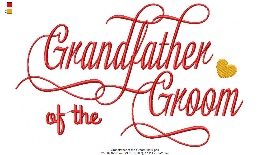 Grandfather of the Groom - Fill Stitch
