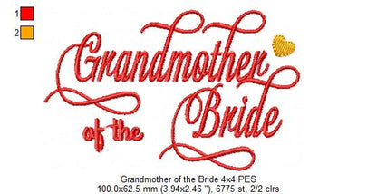 Grandmother of the Bride - Fill Stitch