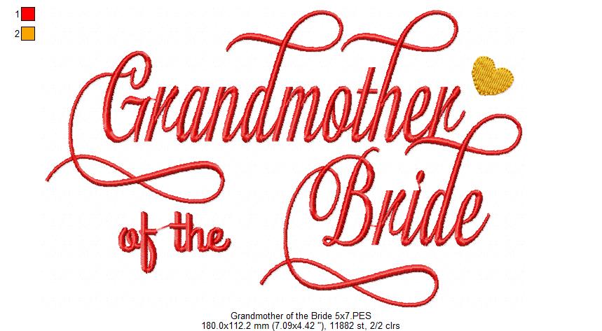 Grandmother of the Bride - Fill Stitch