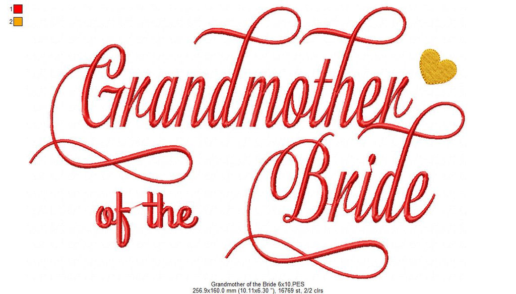 Grandmother of the Bride - Fill Stitch