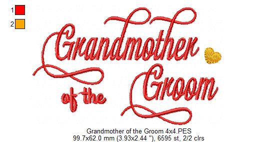 Grandmother of the Groom - Fill Stitch