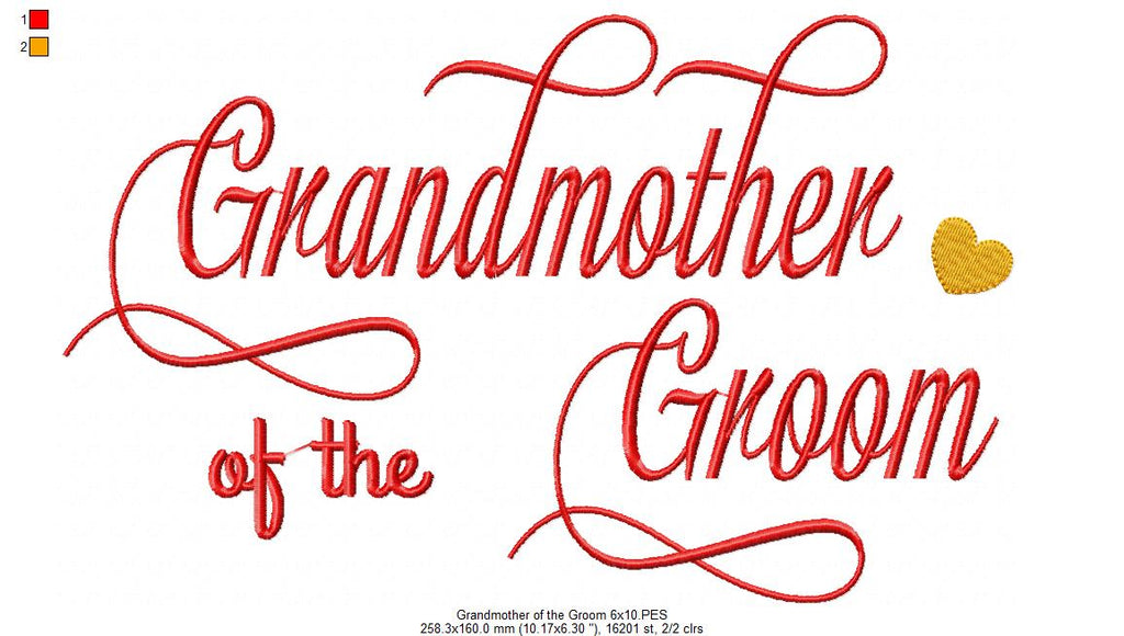 Grandmother of the Groom - Fill Stitch