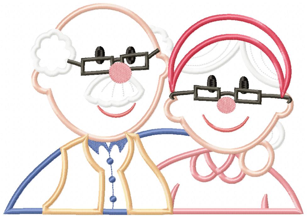 Grandparents Grandma, Grandpa - Applique