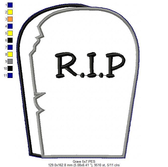 Graveyard Halloween - ITH Project - Machine Embroidery Design