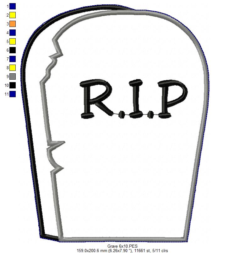 Graveyard Halloween - ITH Project - Machine Embroidery Design