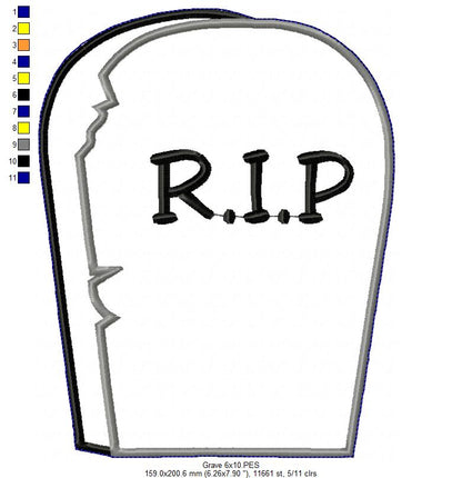 Graveyard Halloween - ITH Project - Machine Embroidery Design