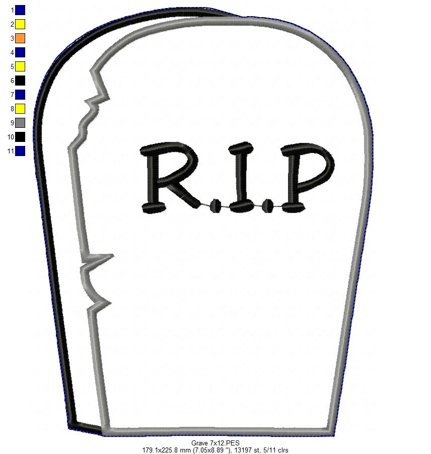 Graveyard Halloween - ITH Project - Machine Embroidery Design