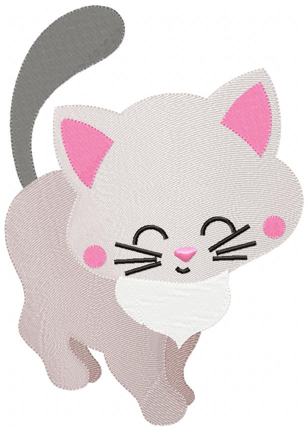 Grey Kitty - Fill Stitch