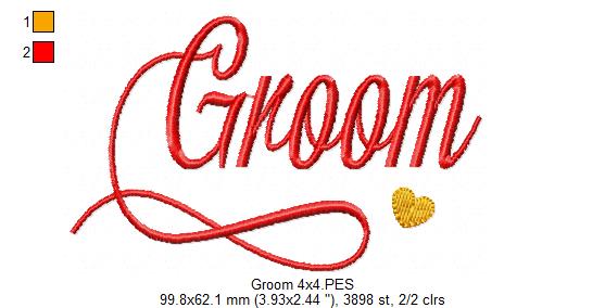 Groom - Fill Stitch - Machine Embroidery Design