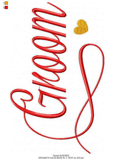 Groom - Fill Stitch - Machine Embroidery Design