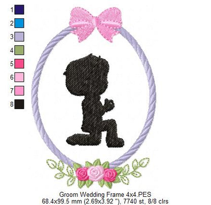Groom Wedding Frame - Applique