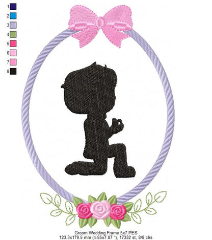 Groom Wedding Frame - Applique