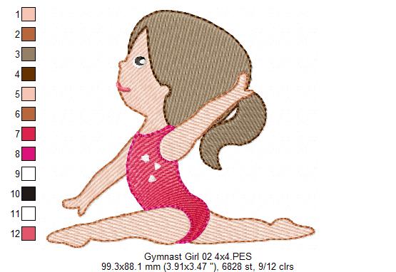 Gymnast Girls - Fill Stitch - Set of 4 designs