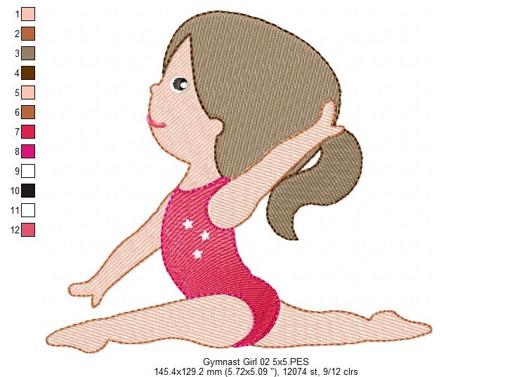 Gymnast Girls - Fill Stitch - Set of 4 designs