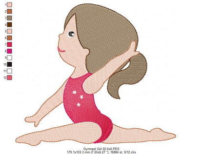 Gymnast Girls - Fill Stitch - Set of 4 designs