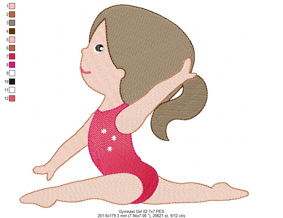 Gymnast Girls - Fill Stitch - Set of 4 designs