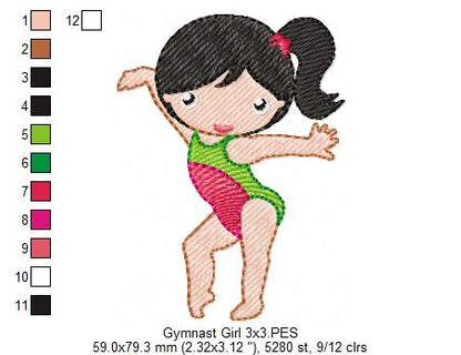 Gymnast Girls - Fill Stitch - Set of 4 designs