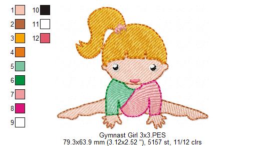 Gymnast Girl - Fill Stitch
