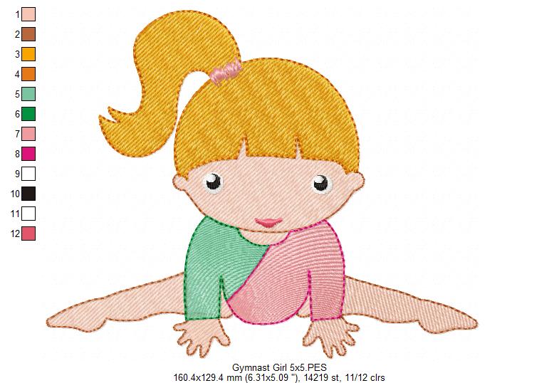 Gymnast Girls - Fill Stitch - Set of 4 designs