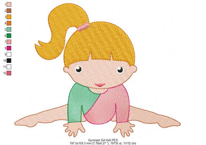 Gymnast Girls - Fill Stitch - Set of 4 designs