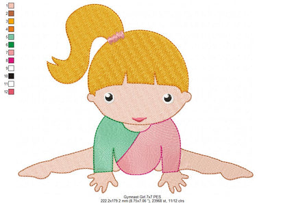 Gymnast Girls - Fill Stitch - Set of 4 designs