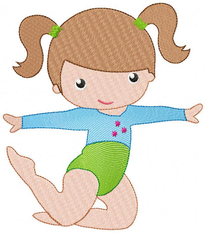 Gymnast Girl - Fill Stitch Machine Embroidery Design